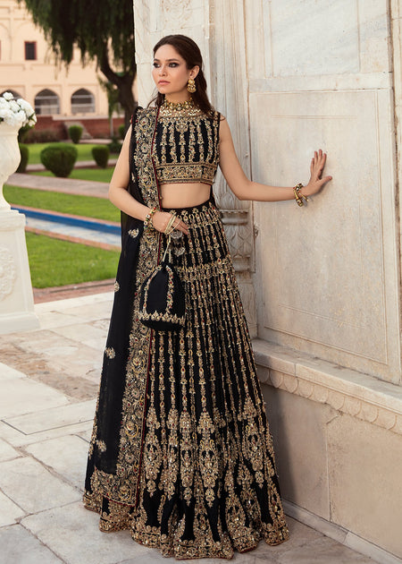 Bridal black clearance lehenga