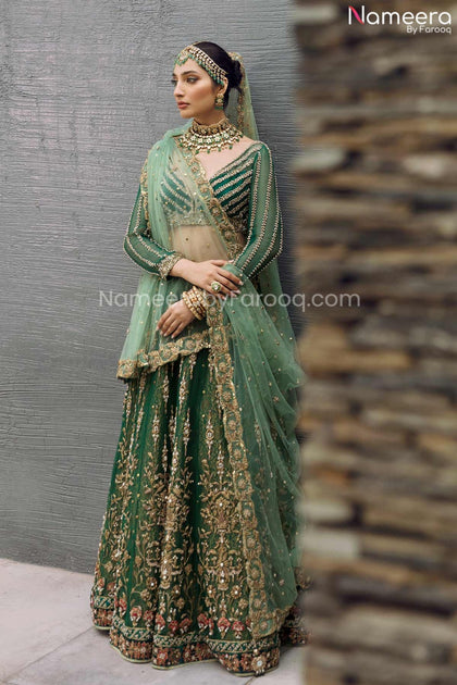 Embroidered Bridal Lehenga Blouse Design Dress for Barat – Nameera by Farooq