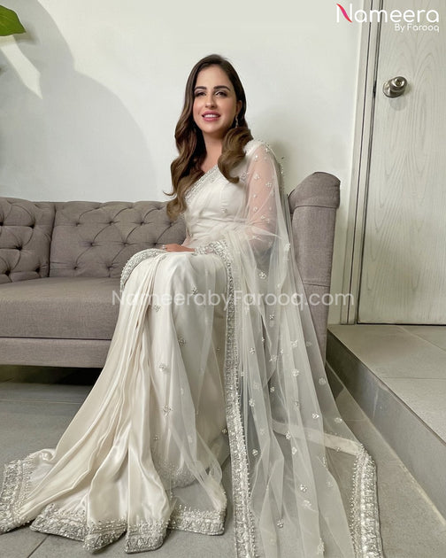 Bridal off white on sale saree