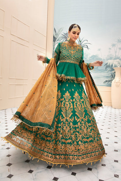 Bottle Green Designer Bridal Dress Best For Wedding CA103