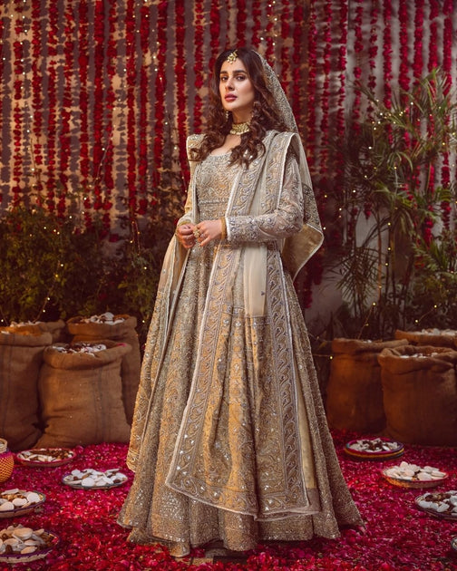 Dulhan Bridal DressDabka,Zari,Nagh,Naqshe,Tilla,& Dhaga – Nameera by Farooq