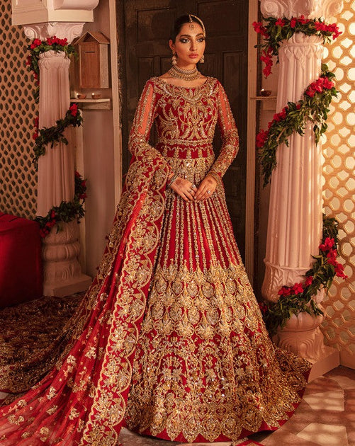 Heavy Indian Bridal Lehenga Shirt for Indian Bridal Wear Nameera by Farooq