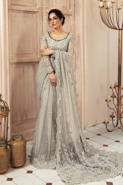 Wedding Collection Online Lace Shimmer Dark Grey Saree