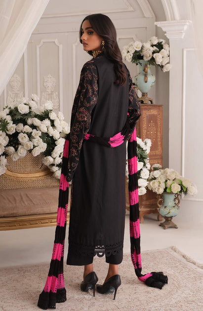 Black dress best sale with pink dupatta