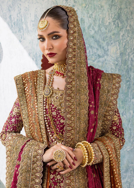 Pakistani Bridal Dress In Embellished Kameez With Farshi Lehenga And D Nameera By Farooq 4311