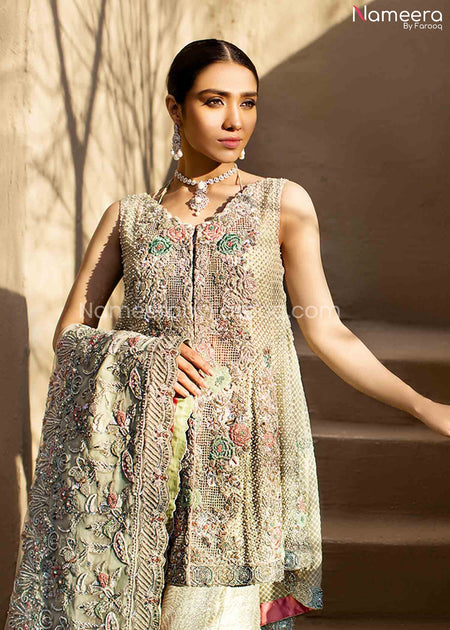 Dulhan Bridal DressDabka,Zari,Nagh,Naqshe,Tilla,& Dhaga – Nameera by Farooq