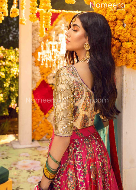 Pakistani Pink Bridal Lehengas with Choli Dress Online 2021 – Nameera by  Farooq