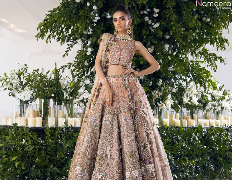 Peplum Lehenga Peach Colour Dress Pakistani #BS217  Peach color dress,  Beautiful pakistani dresses, Pakistani fancy dresses