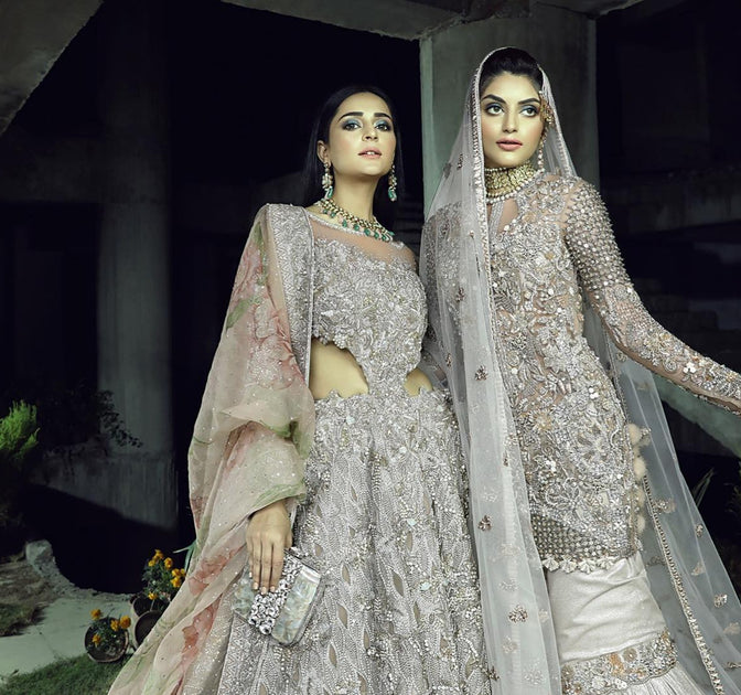 Grey wedding lehenga hotsell