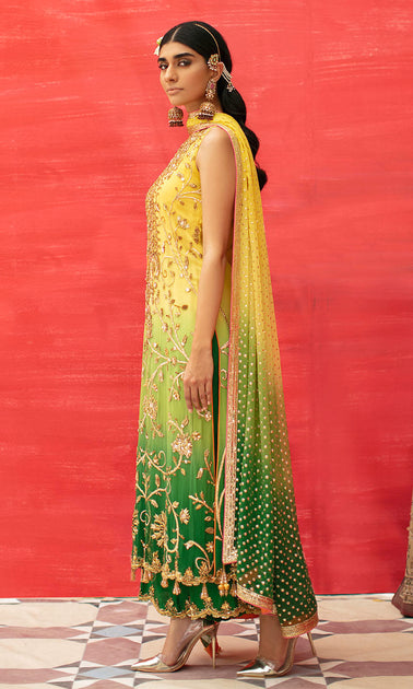 Mehndi yellow outlet dresses