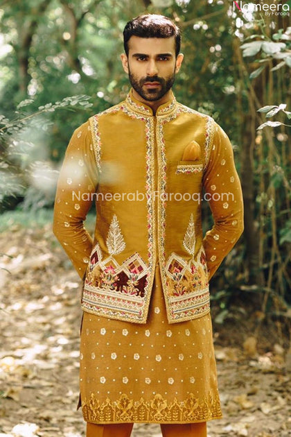 Pakistani male mehndi dresses best sale