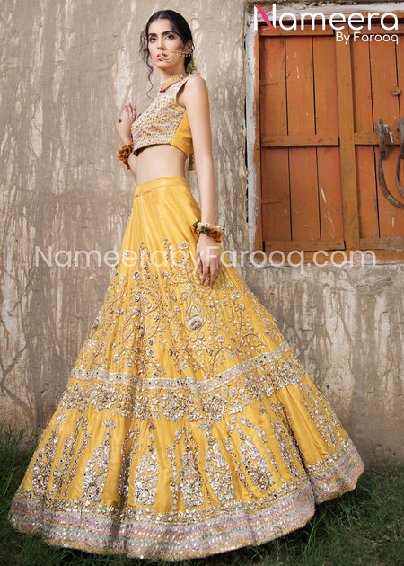 Golden yellow 2025 lehenga choli