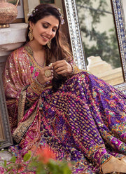 Anarkali Pakistani Bridal Lehenga in Angarkha Style