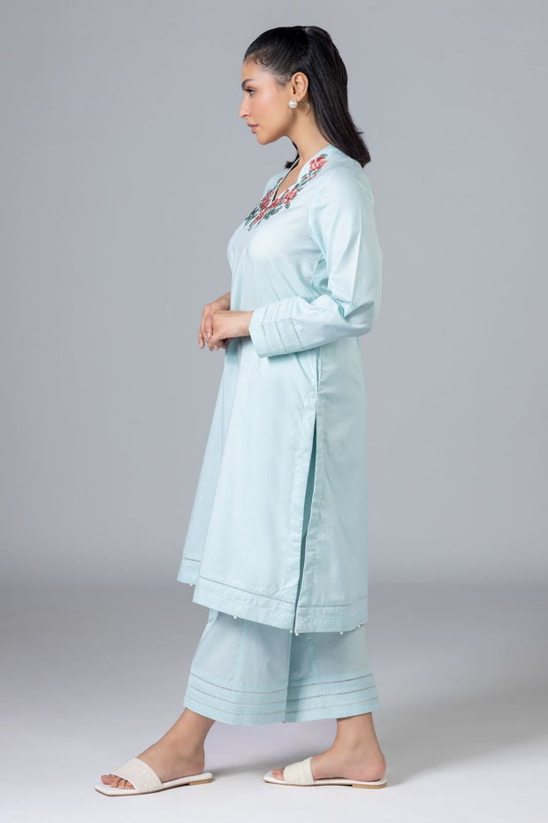 Aqua Blue Embroidered Pakistani Party Wear Salwar Suit