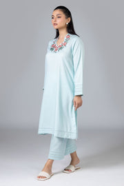 Aqua Blue Embroidered Pakistani Salwar Kameez Style Party Salwar Suit