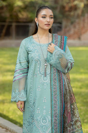 Aqua Green Embroidered Pakistani Salwar Kameez Dupatta Suit