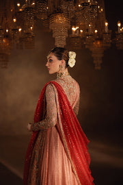 Beautiful Pakistani Bridal Dress in Pink Pishwas Lehenga Style