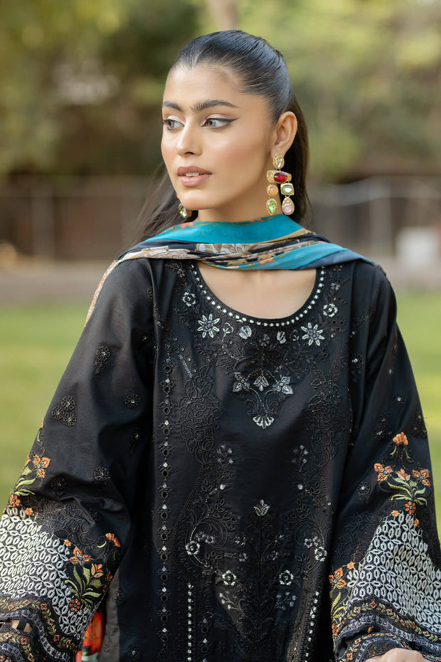 Black Embroidered Pakistani Salwar Kameez Dupatta Suit