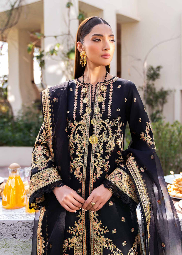 Black Pakistani Party Dress in Salwar Kameez Dupatta Style