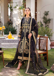 Black Pakistani Party Dress in Salwar Kameez Style