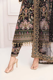 Black Silk Kameez Trouser Style Pakistani Party Dress