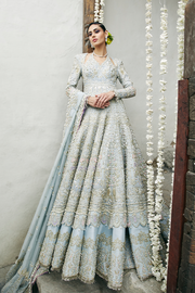 Blue Pakistani Bridal Dress in Lehenga and Gown Style Online