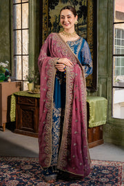 Blue Pakistani Salwar Kameez with Pink Contrast Salwar Suit