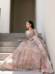 Blush Pink Lehenga and Pishwas Frock Pakistani Bridal Dress in Oakland