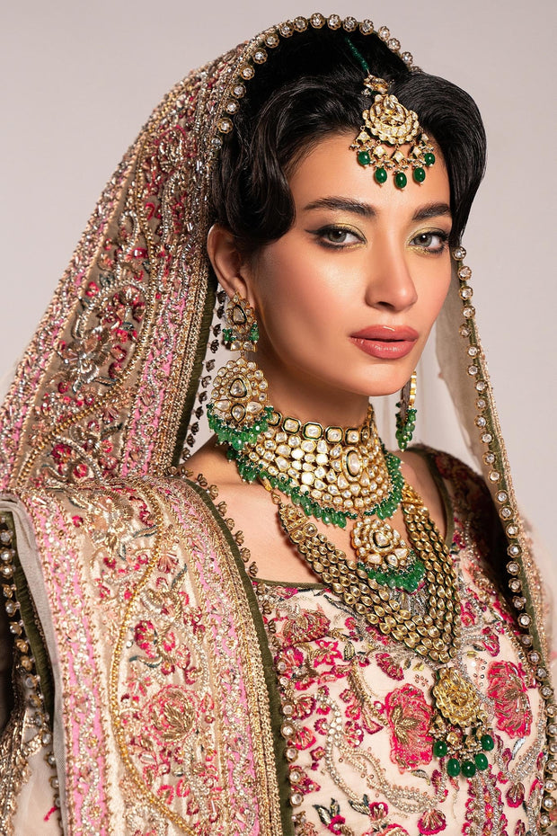 Bridal Lehenga and Choli Pakistani Wedding Dress in Net