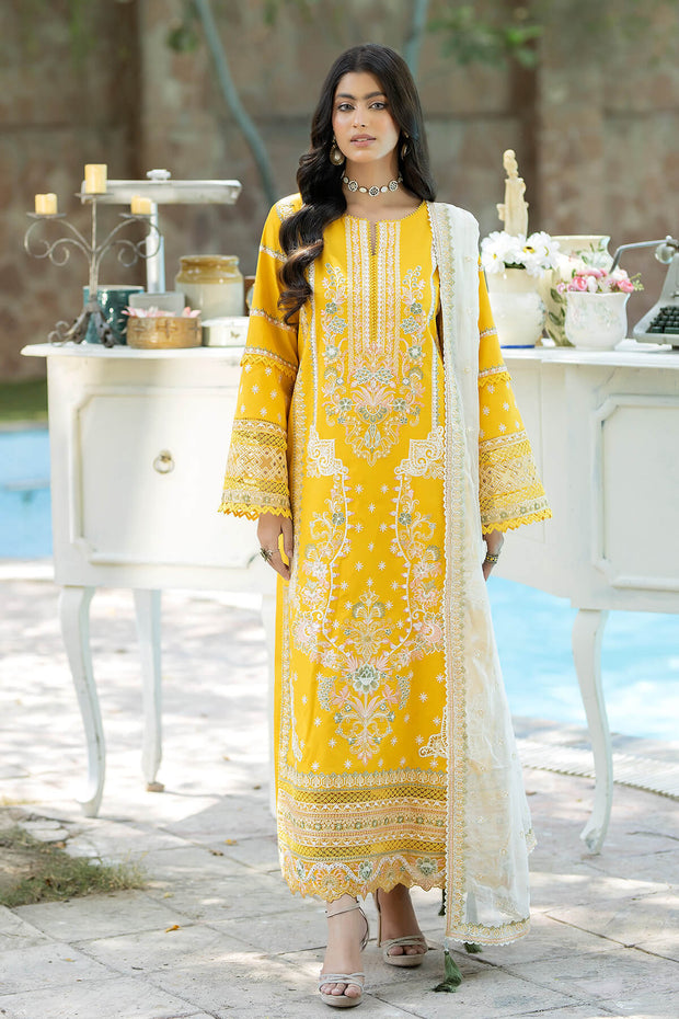 Bright Yellow Embroidered Pakistani Salwar Kameez Dupatta Salwar Suit