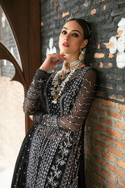 Buy Classic Black Pakistani Wedding Dress in Kameez Crushed Sharara Style 2023