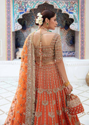 Buy Classic Orange Heavily Embellished Pakistani Wedding Dress Lehenga Choli