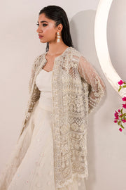 Buy Crystal White Embroidered Pakistani Wedding Dress in Jacket Style 2023