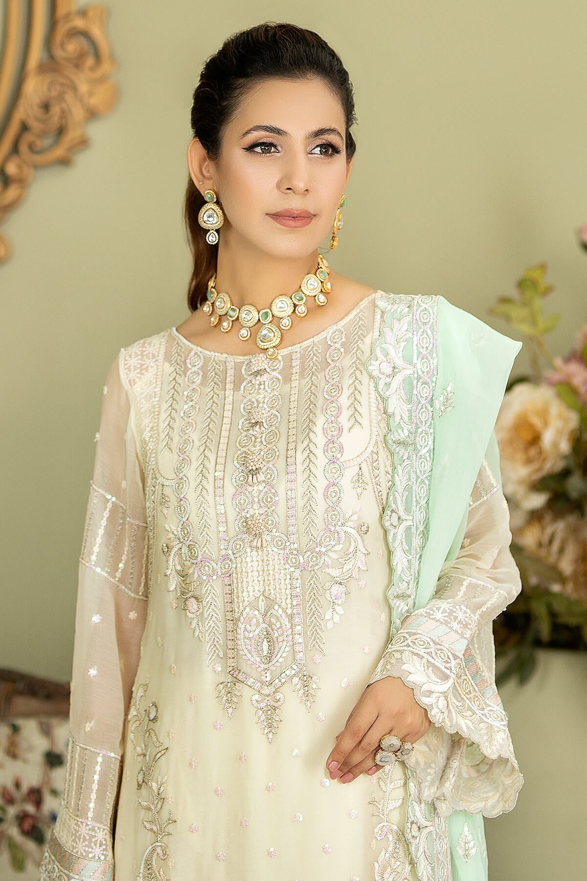 Luxury Ivory Pakistani Salwar Kameez Dupatta Salwar Suit – Nameera by ...