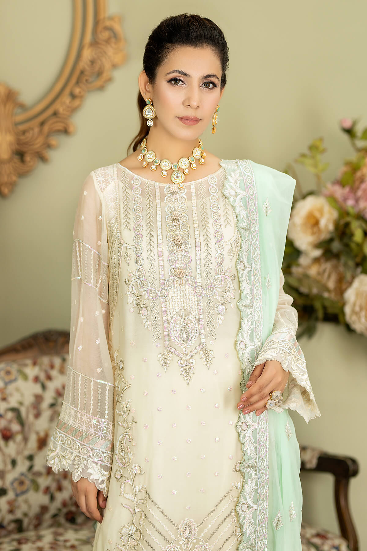 Luxury Ivory Pakistani Salwar Kameez Dupatta Salwar Suit – Nameera by ...