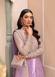 Buy Luxury Lilac Embroidered Pakistani Wedding Dress in Pishwas Sharara Style 2023