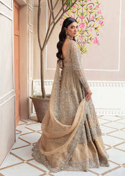 Buy Luxury Nude Heavily Embellished Pakistani Wedding Dress Pishwas Lehenga 2023