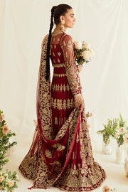 Buy Maroon Heavily Embellished Pakistani Wedding Dress in Pishwas Style