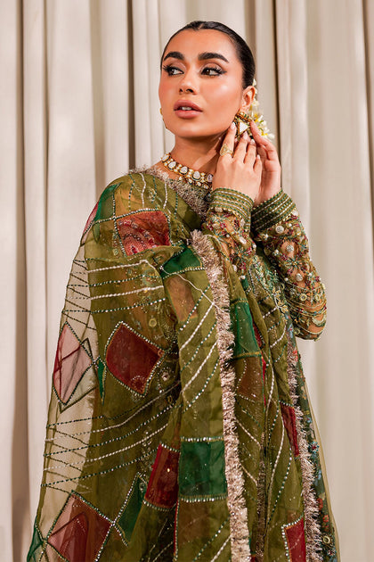 Mehndi Multicolored Pakistani Kameez Sharara Wedding Dress – Nameera by ...