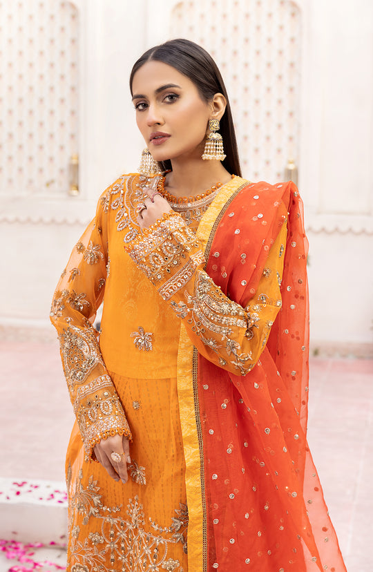 Buy Orange Embroidered Pakistani Kameez Trousers Wedding Dress