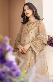 Buy Regal Golden Heavily Embellished Pakistani Kameez Wedding Dress