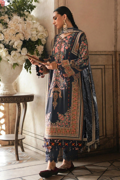 Royal Blue Embellished Pakistani Kameez Salwar Suit – Nameera by Farooq