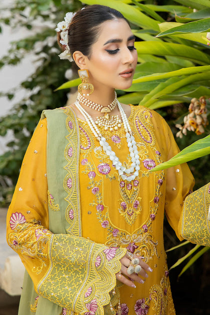 Yellow Pakistani Salwar Kameez Dupatta Salwar Suit – Nameera by Farooq