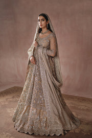 Champagne Gold Pakistani Bridal Dress Heavily Embellished Gown