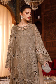 Chiffon Brown Salwar Kameez Pakistani Party Dress