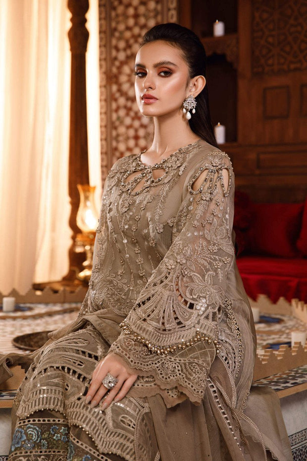 Chiffon Brown Salwar Kameez Pakistani