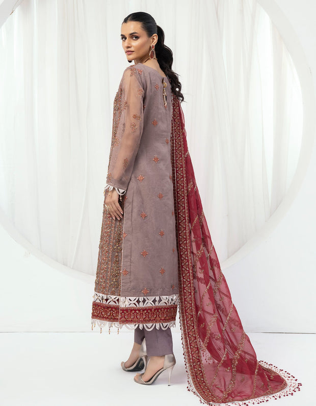 Chiffon Red Purple Embellished Pakistani Salwar Kameez 2023