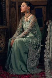 Classic Aqua Green Embroidered Silk Net Pakistani Wedding Wear