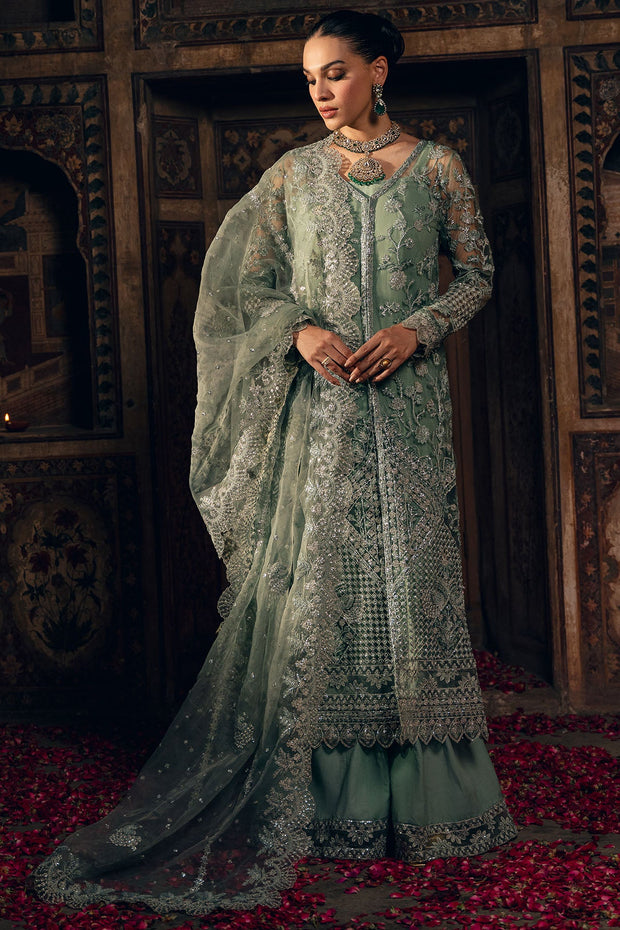 Classic Aqua Green Heavily Embroidered Pakistani Wedding Wear