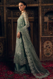 Classic Aqua Green Heavily Embroidered Silk Pakistani Wedding Wear